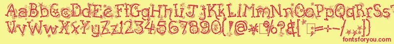 Kingthings Whizzbang Font – Red Fonts on Yellow Background