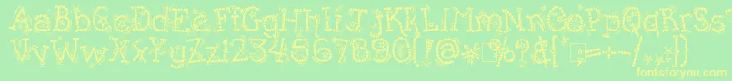 Kingthings Whizzbang Font – Yellow Fonts on Green Background