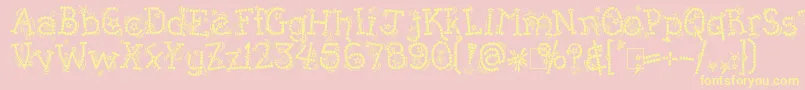 Kingthings Whizzbang Font – Yellow Fonts on Pink Background