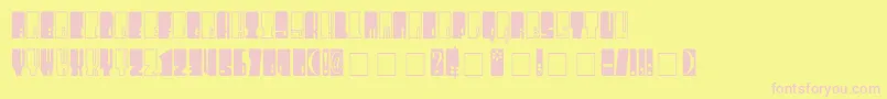 Kingthings Wrecktangle Font – Pink Fonts on Yellow Background