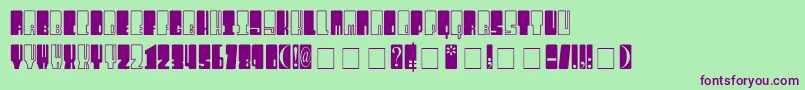 Kingthings Wrecktangle Font – Purple Fonts on Green Background