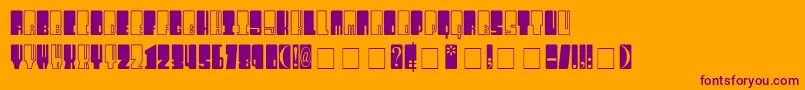 Kingthings Wrecktangle Font – Purple Fonts on Orange Background