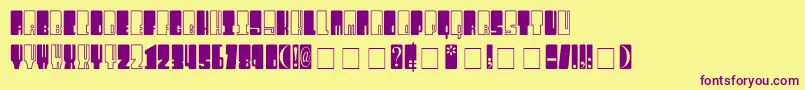 Kingthings Wrecktangle Font – Purple Fonts on Yellow Background