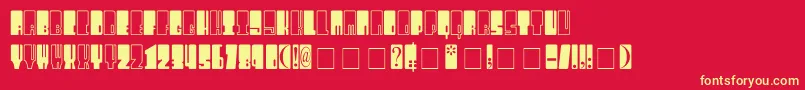 Kingthings Wrecktangle Font – Yellow Fonts on Red Background