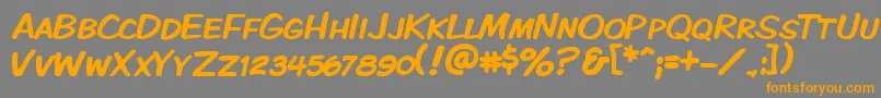 KomikaDisplayKaps Font – Orange Fonts on Gray Background