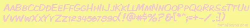 KomikaDisplayKaps Font – Pink Fonts on Yellow Background