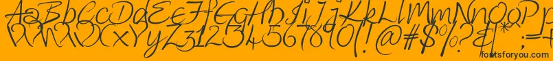 Kingthings Wrote Font – Black Fonts on Orange Background