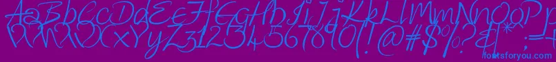 Kingthings Wrote Font – Blue Fonts on Purple Background