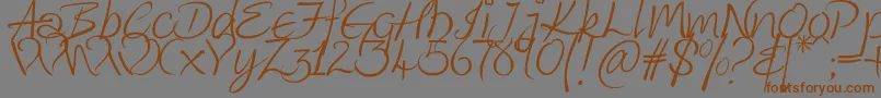 Kingthings Wrote Font – Brown Fonts on Gray Background