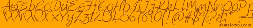 Kingthings Wrote Font – Brown Fonts on Orange Background