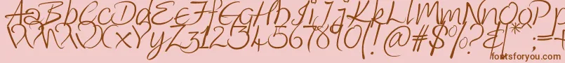 Kingthings Wrote Font – Brown Fonts on Pink Background