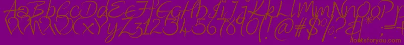 Kingthings Wrote Font – Brown Fonts on Purple Background