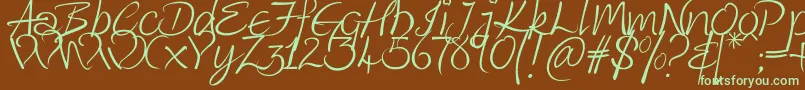 Kingthings Wrote Font – Green Fonts on Brown Background