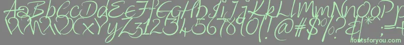 Kingthings Wrote Font – Green Fonts on Gray Background