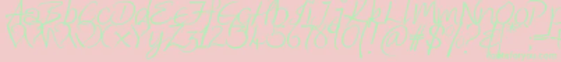 Kingthings Wrote Font – Green Fonts on Pink Background