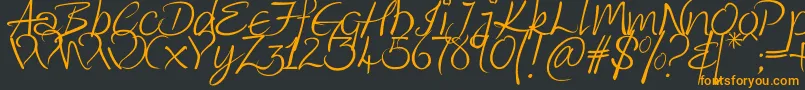 Kingthings Wrote Font – Orange Fonts on Black Background