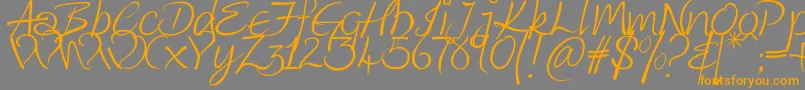 Подробнее о шрифте Kingthings Wrote Шрифт Kingthings Wrote – оранжевые шрифты на сером фоне