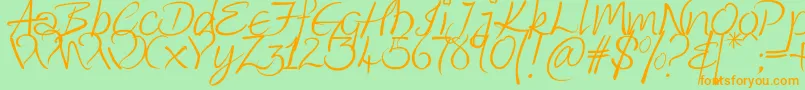 Kingthings Wrote Font – Orange Fonts on Green Background