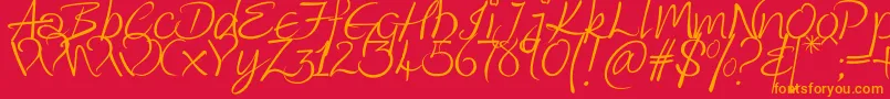 Kingthings Wrote Font – Orange Fonts on Red Background