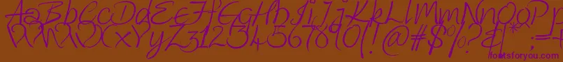 Kingthings Wrote Font – Purple Fonts on Brown Background