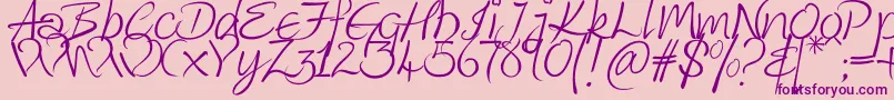 Kingthings Wrote-Schriftart – Violette Schriften auf rosa Hintergrund