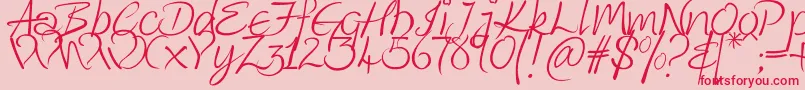 Kingthings Wrote Font – Red Fonts on Pink Background