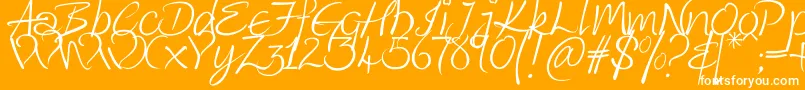 Kingthings Wrote Font – White Fonts on Orange Background