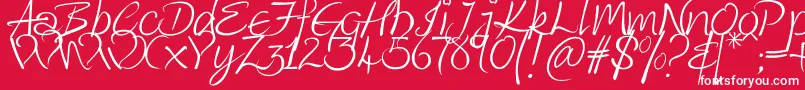 Kingthings Wrote Font – White Fonts on Red Background