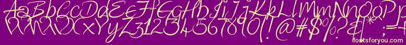 Kingthings Wrote Font – Yellow Fonts on Purple Background