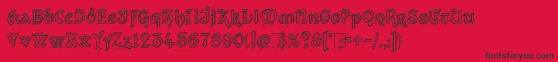 Kingthings Xander Outline Font – Black Fonts on Red Background