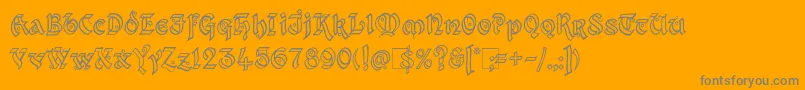 Kingthings Xander Outline Font – Gray Fonts on Orange Background