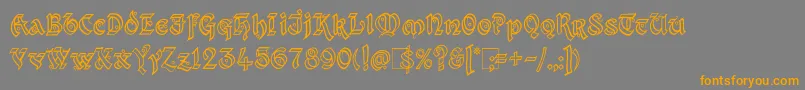 Kingthings Xander Outline-Schriftart – Orangefarbene Schriften auf grauem Hintergrund