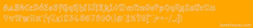 Kingthings Xander Outline Font – Pink Fonts on Orange Background