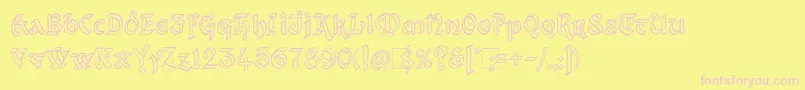 Kingthings Xander Outline Font – Pink Fonts on Yellow Background