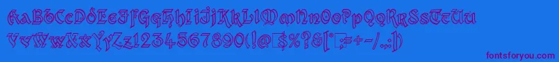 Kingthings Xander Outline Font – Purple Fonts on Blue Background