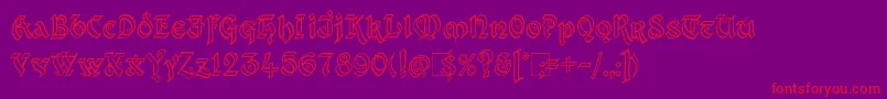 Kingthings Xander Outline Font – Red Fonts on Purple Background