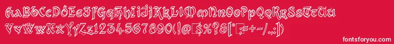 Kingthings Xander Outline Font – White Fonts on Red Background