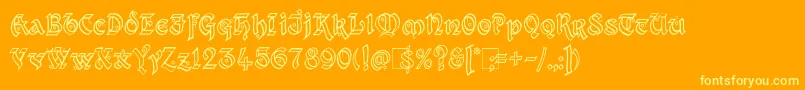 Kingthings Xander Outline Font – Yellow Fonts on Orange Background