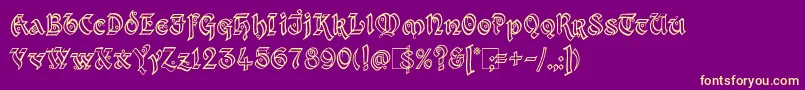 Kingthings Xander Outline Font – Yellow Fonts on Purple Background