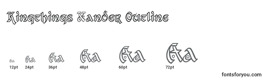 Größen der Schriftart Kingthings Xander Outline
