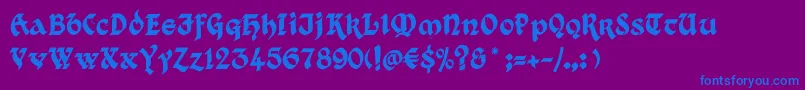 Kingthings Xander Font – Blue Fonts on Purple Background