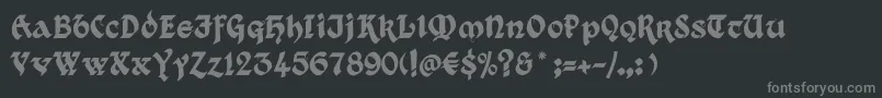 フォントKingthings Xander – 黒い背景に灰色の文字