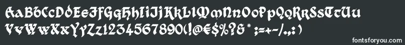 フォントKingthings Xander – 黒い背景に白い文字