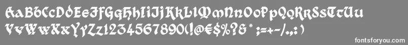 フォントKingthings Xander – 灰色の背景に白い文字