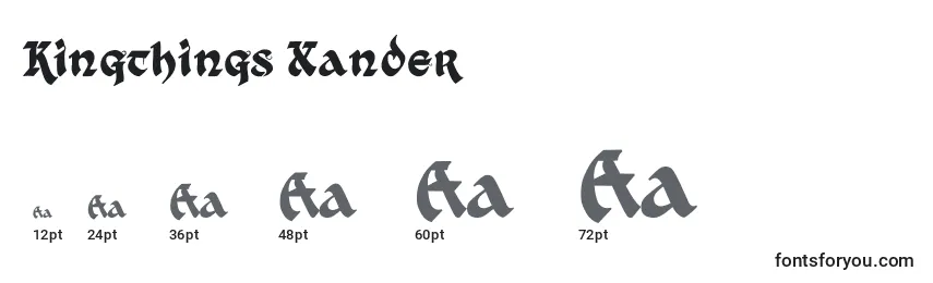Größen der Schriftart Kingthings Xander (131712)