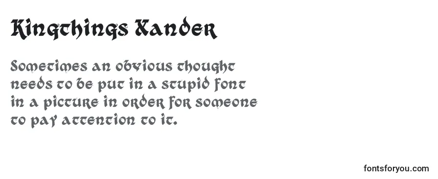 Przegląd czcionki Kingthings Xander (131712)