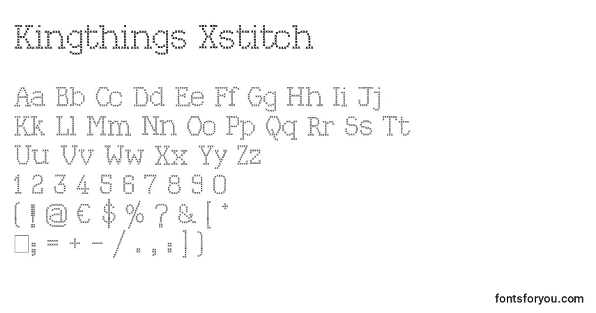 A fonte Kingthings Xstitch – alfabeto, números, caracteres especiais