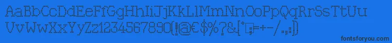 Kingthings Xstitch Font – Black Fonts on Blue Background