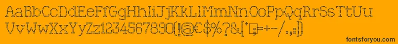 Kingthings Xstitch-Schriftart – Schwarze Schriften auf orangefarbenem Hintergrund