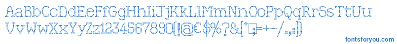 Czcionka Kingthings Xstitch – niebieskie czcionki na białym tle